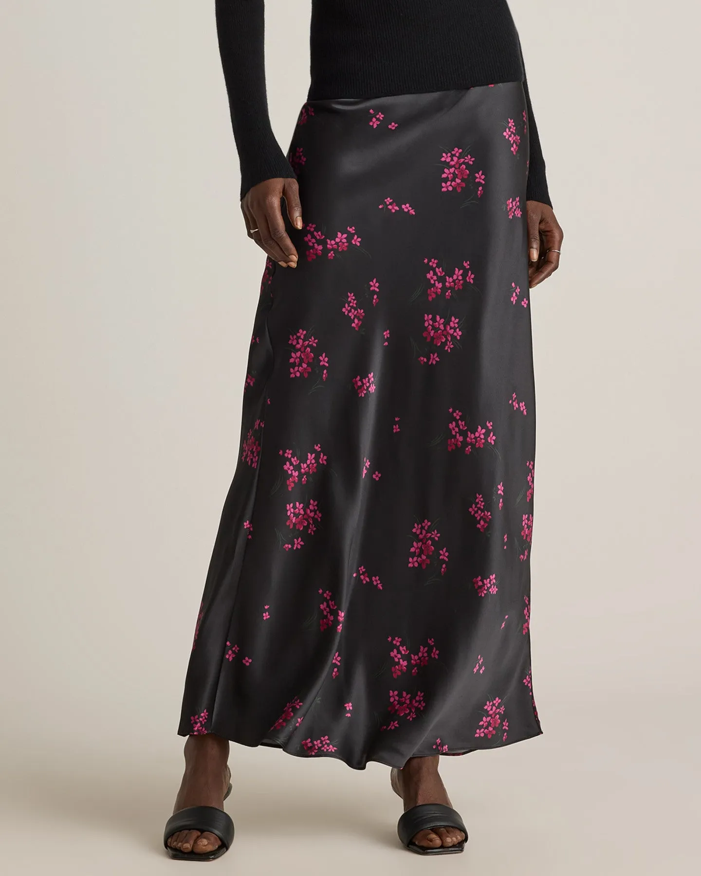 100% Washable Silk Maxi Skirt