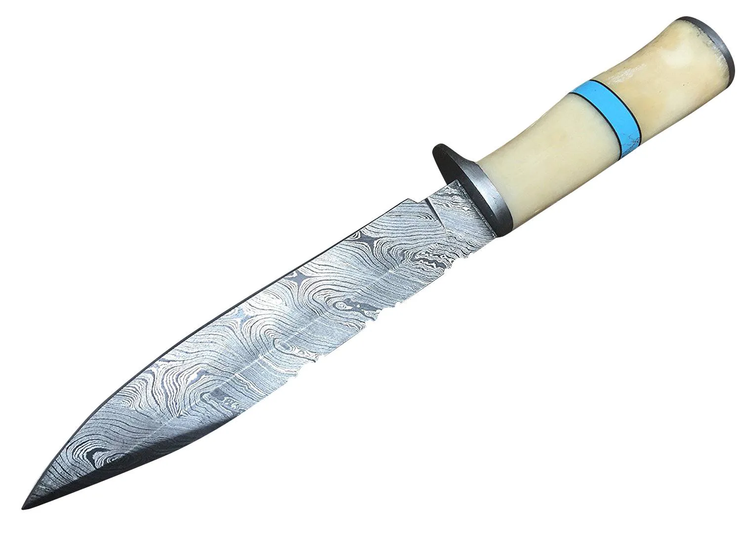 12 Inches Damascus Steel Hunting Knife - Beautiful Bowie Knife by Vicky
