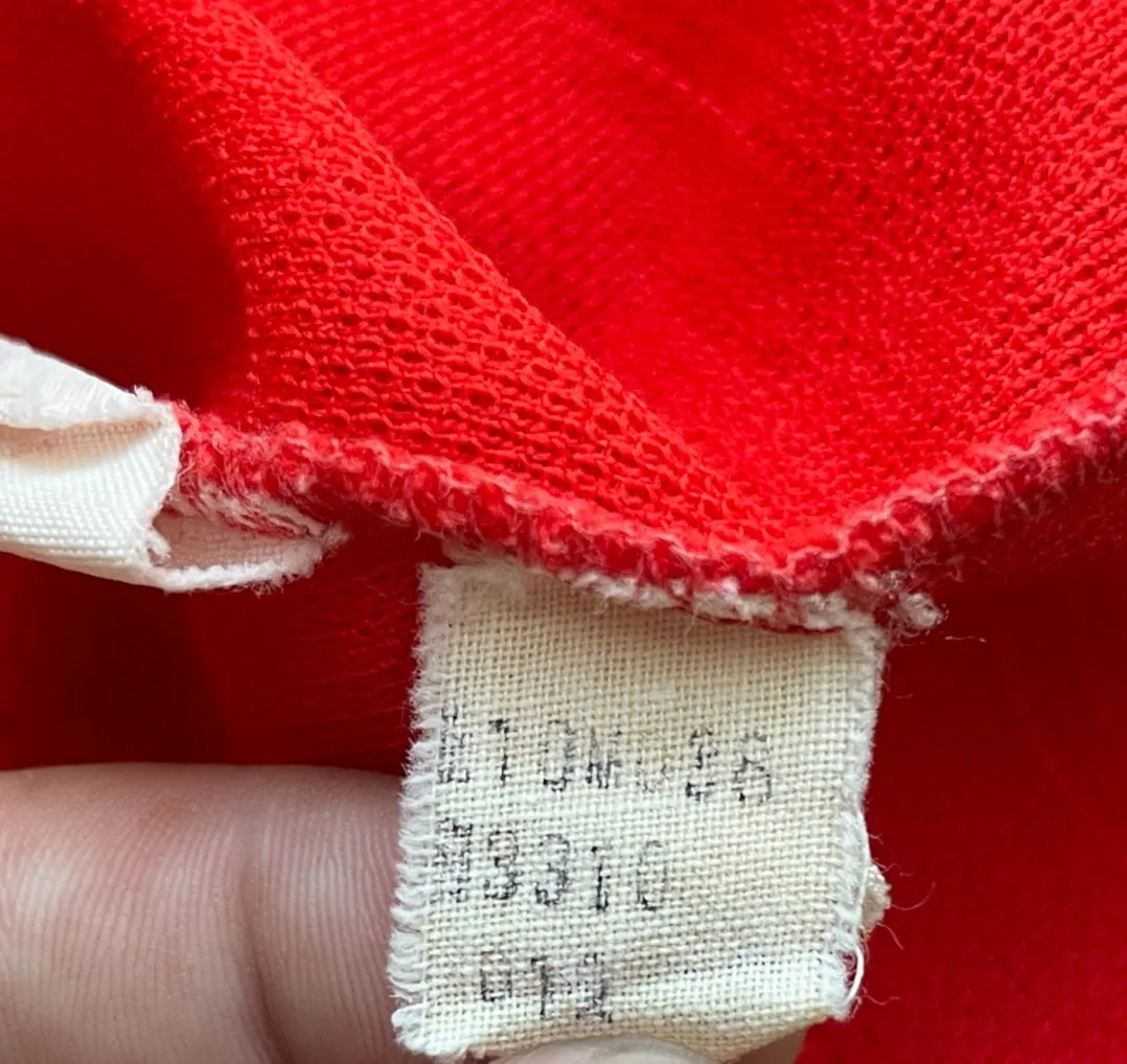 1970’s Red Polyester Linen Skirt & Sleeveless Top Set
