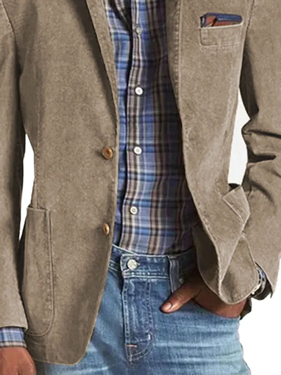 【24-hour shipping】Retro Solid Color 3 Pocket Casual Blazer