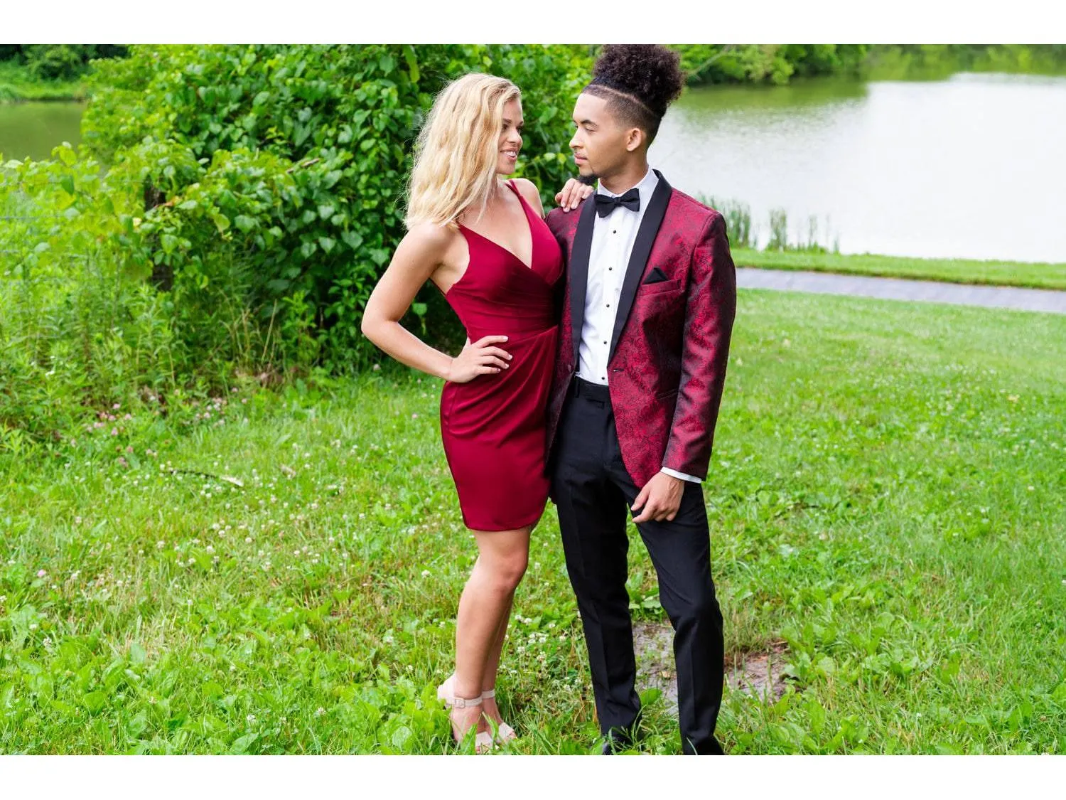 Apple Red Aria Paisley Shawl lapel Dinner Jacket Tuxedo Rental