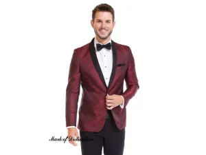 Apple Red Aria Paisley Shawl lapel Dinner Jacket Tuxedo Rental