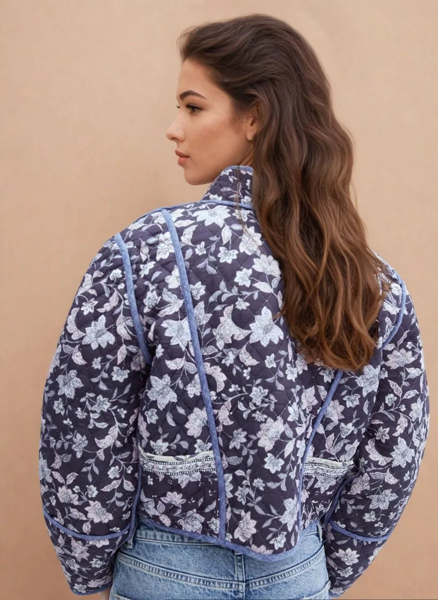 Ariane | Ethnic Flower Print Reversible Jacket