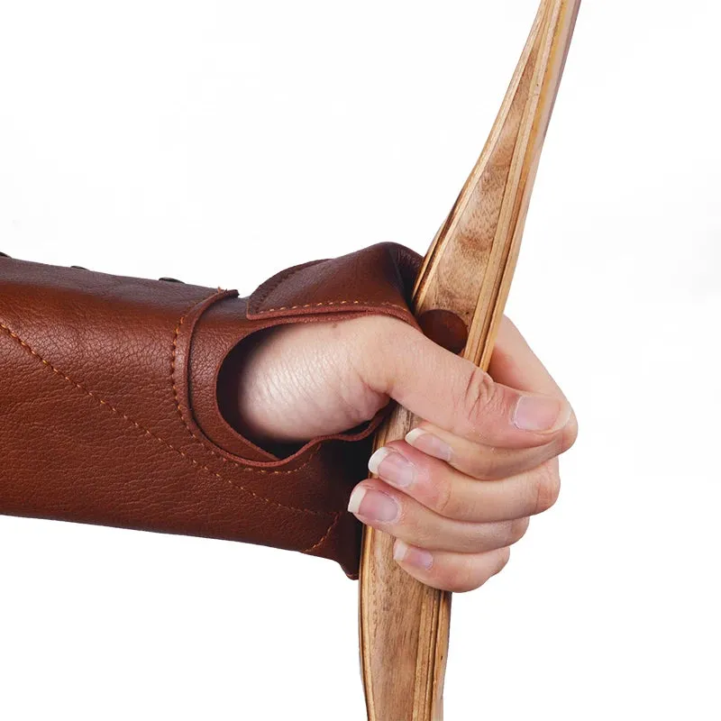 Arm Guard Cow Leather Arm Protector Adjustable Strap for Recurve Bow