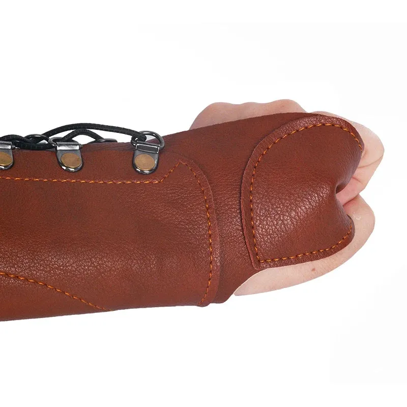Arm Guard Cow Leather Arm Protector Adjustable Strap for Recurve Bow