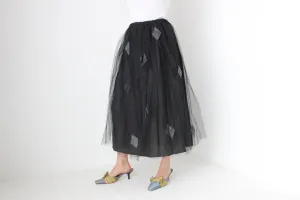 BALLETCORE Handmade Vintage Black Tulle Costume Skirt