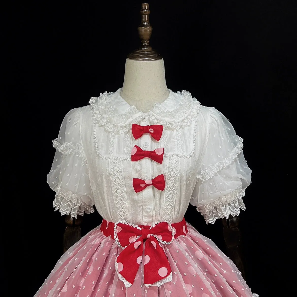 (BFM)DMFS Lolita~Elastic Waist Lolita Skirt with Chiffon and Mesh
