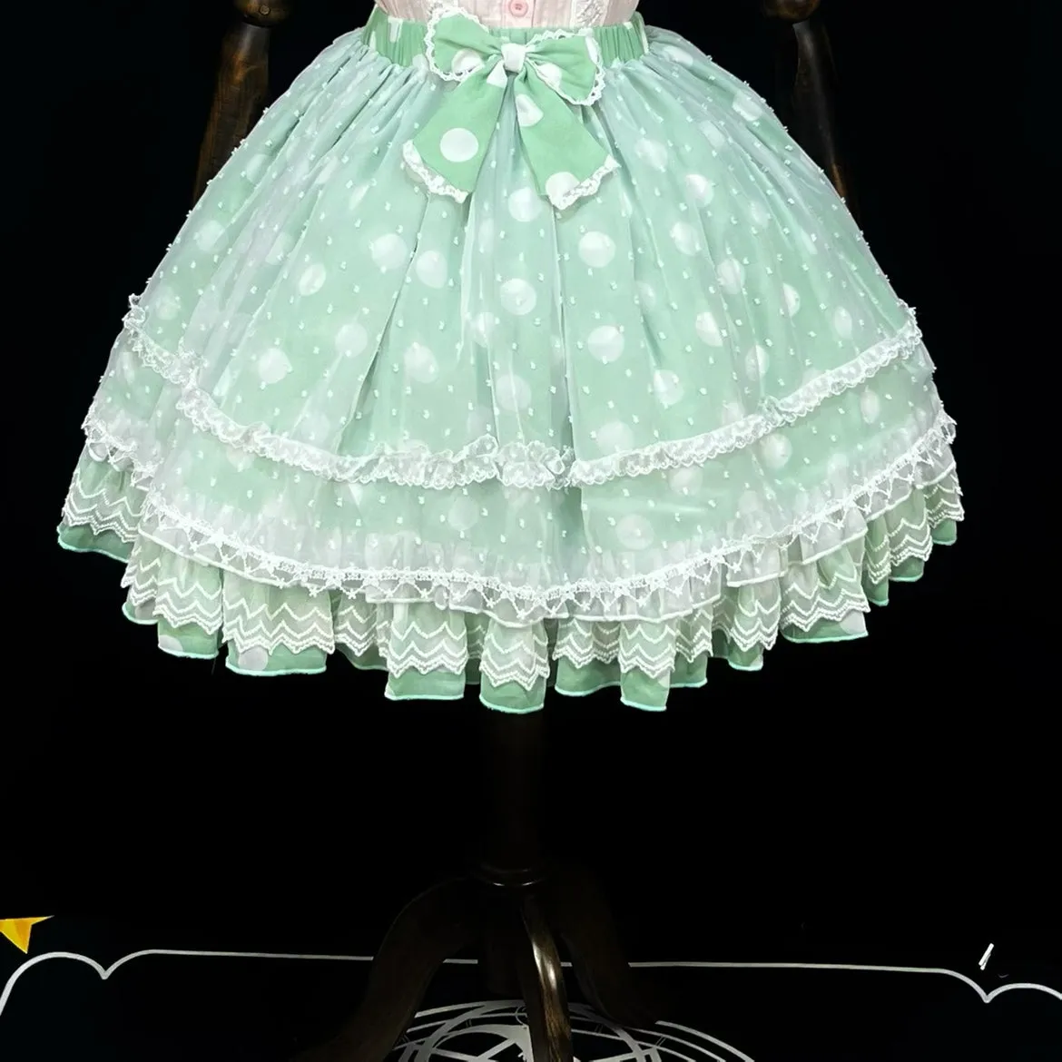 (BFM)DMFS Lolita~Elastic Waist Lolita Skirt with Chiffon and Mesh