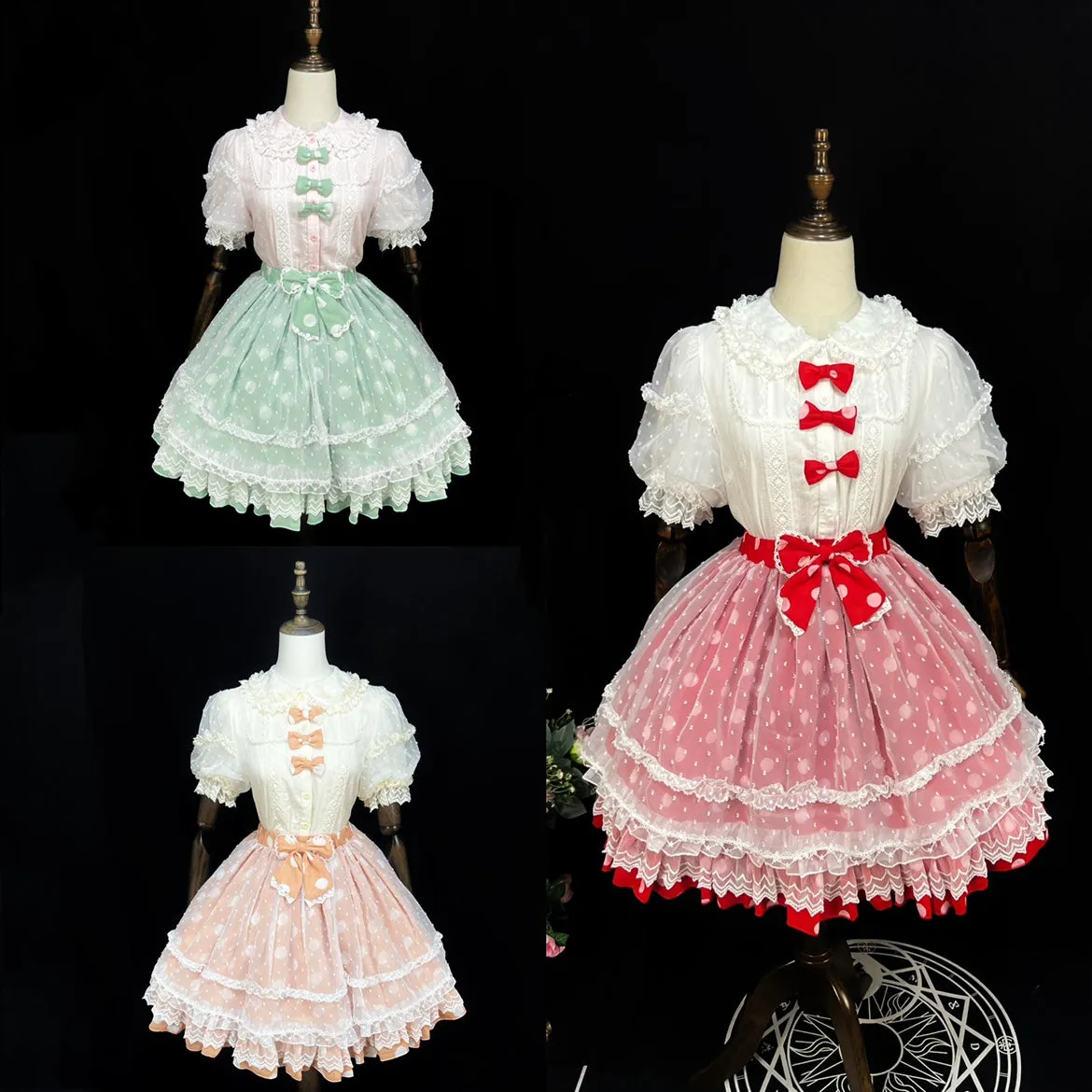 (BFM)DMFS Lolita~Elastic Waist Lolita Skirt with Chiffon and Mesh