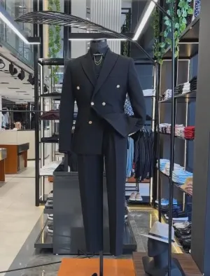 Black button down suit