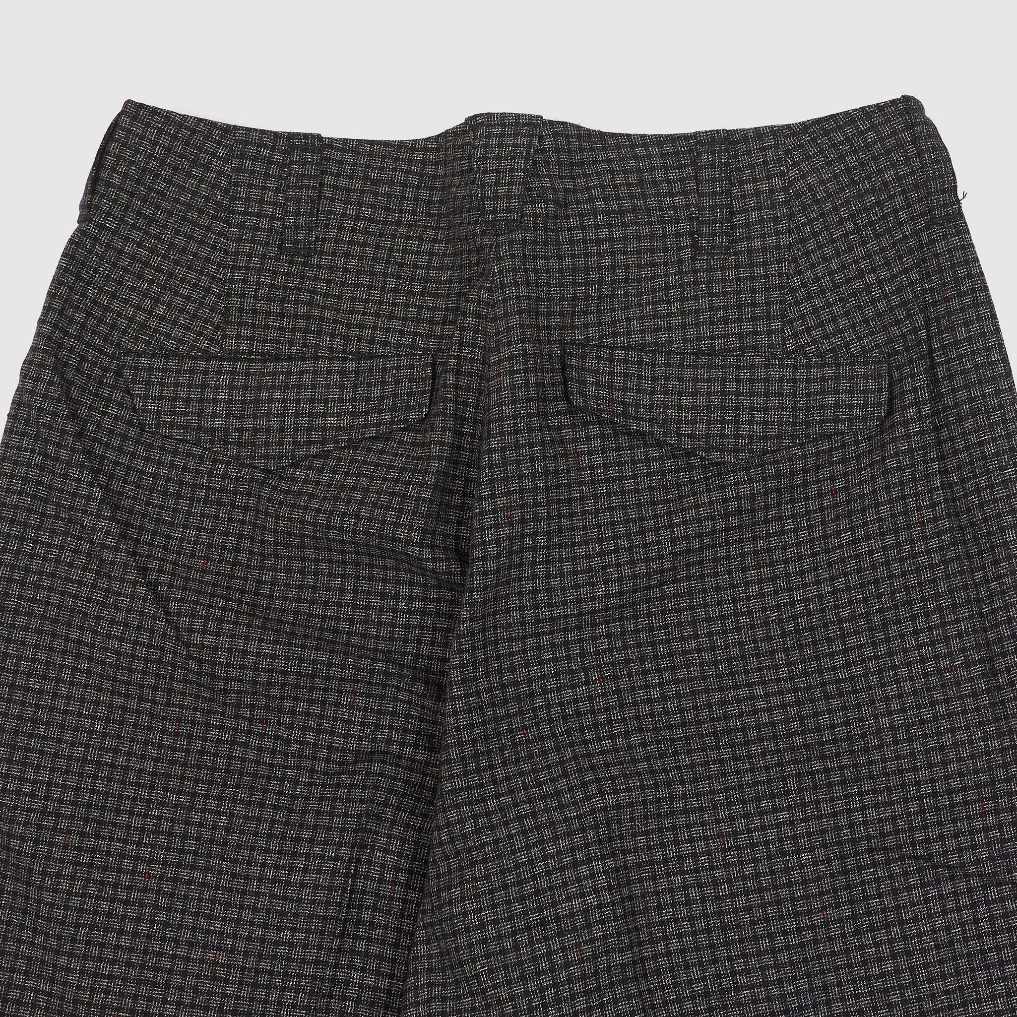 Black Sign Twisted  Plaid  Cotton Trousers