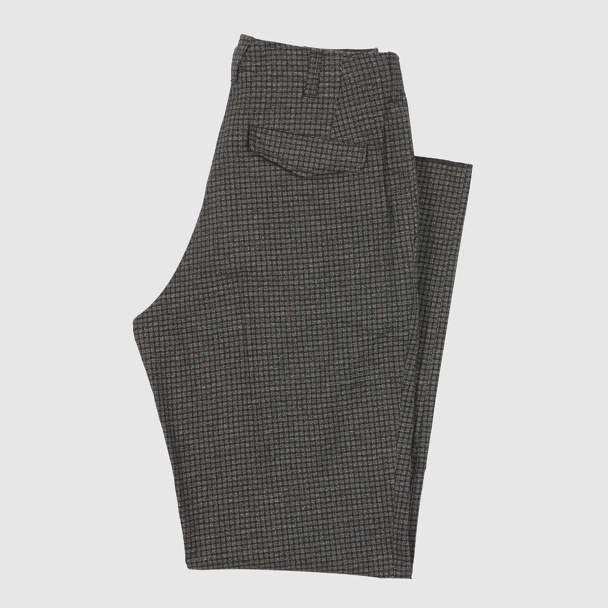 Black Sign Twisted  Plaid  Cotton Trousers