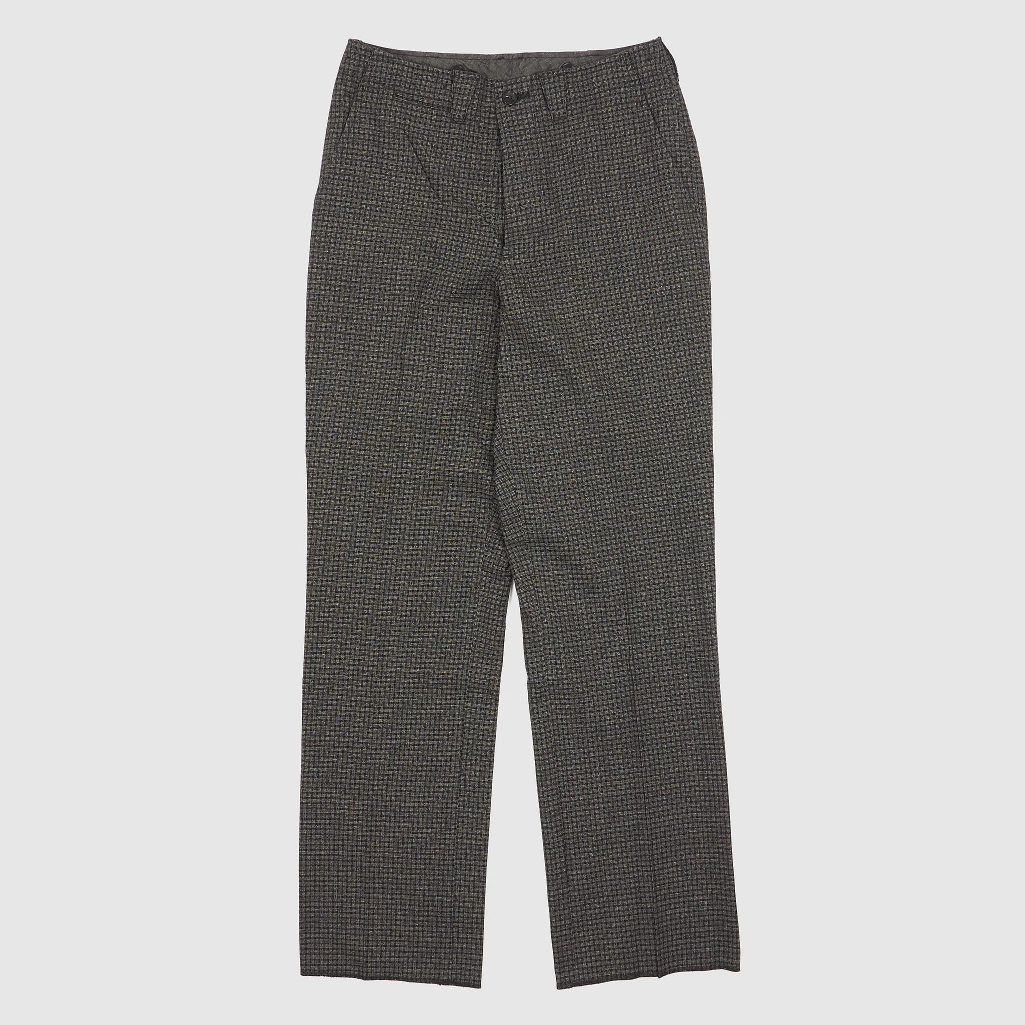 Black Sign Twisted  Plaid  Cotton Trousers
