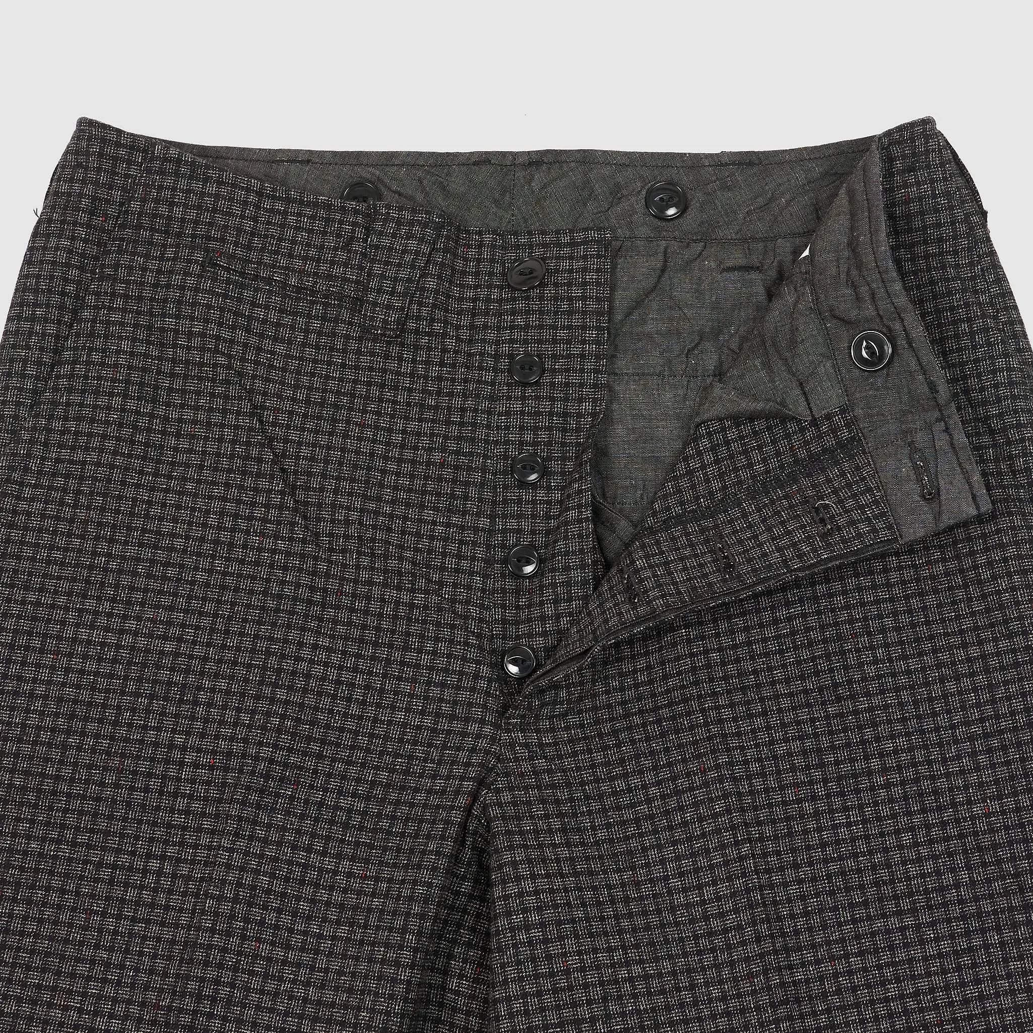 Black Sign Twisted  Plaid  Cotton Trousers