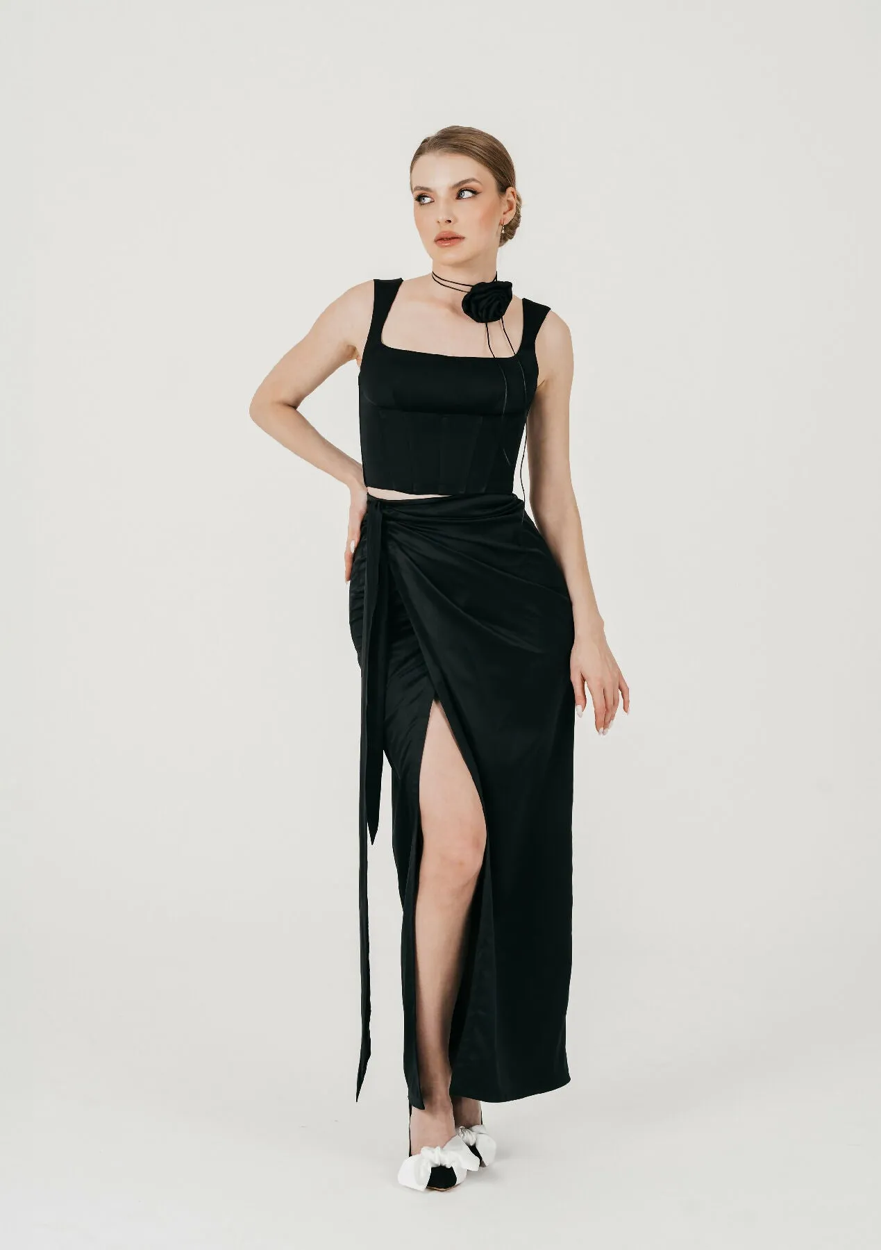 Black Wrap Skirt