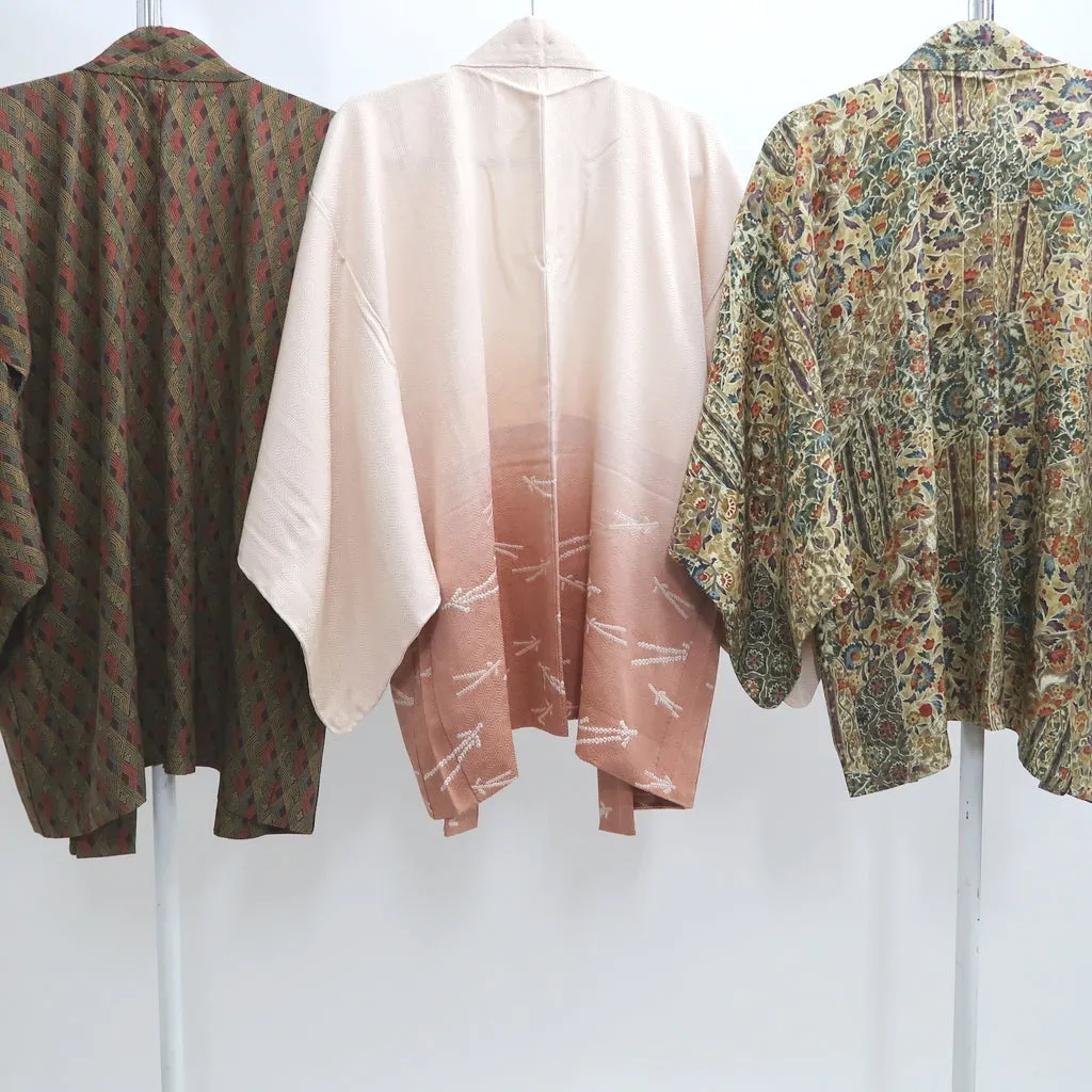 Bundle 15pcs Silk Colored Haori Jacket Wholesale Bulk Free Shipping #396