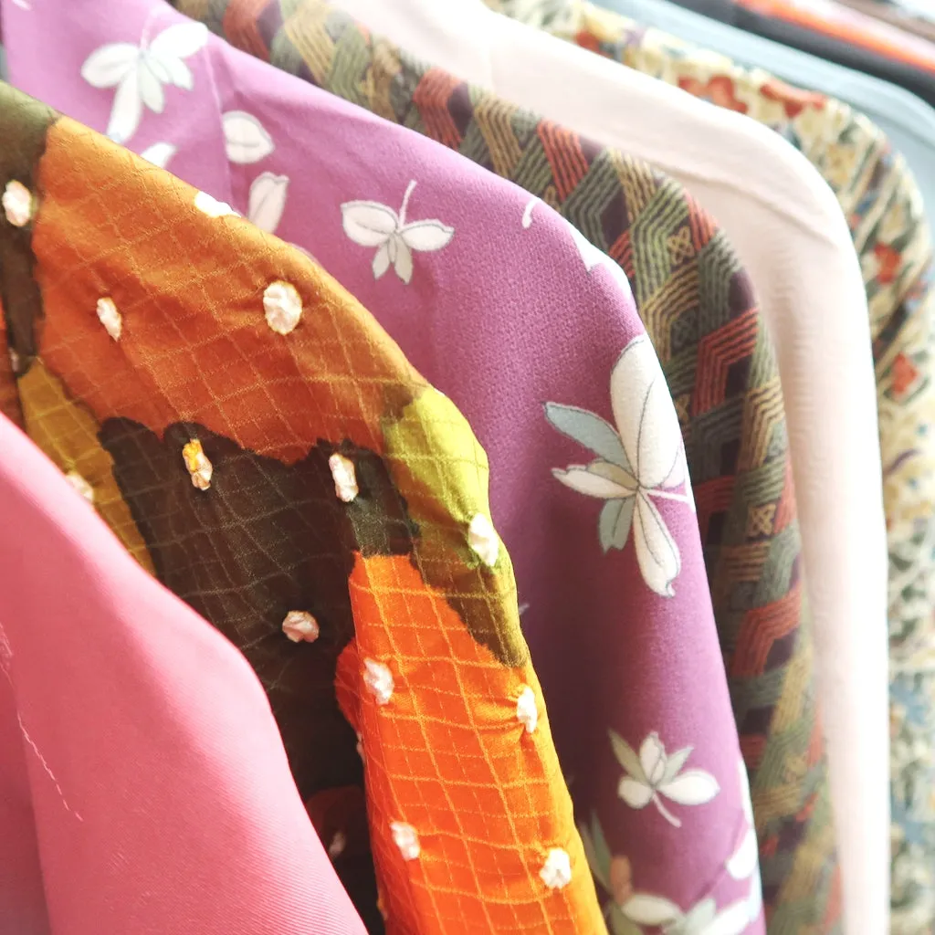Bundle 15pcs Silk Colored Haori Jacket Wholesale Bulk Free Shipping #396