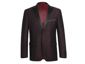 Burgundy Pattern Peak Lapel Dinner Jacket Tuxedo Rental