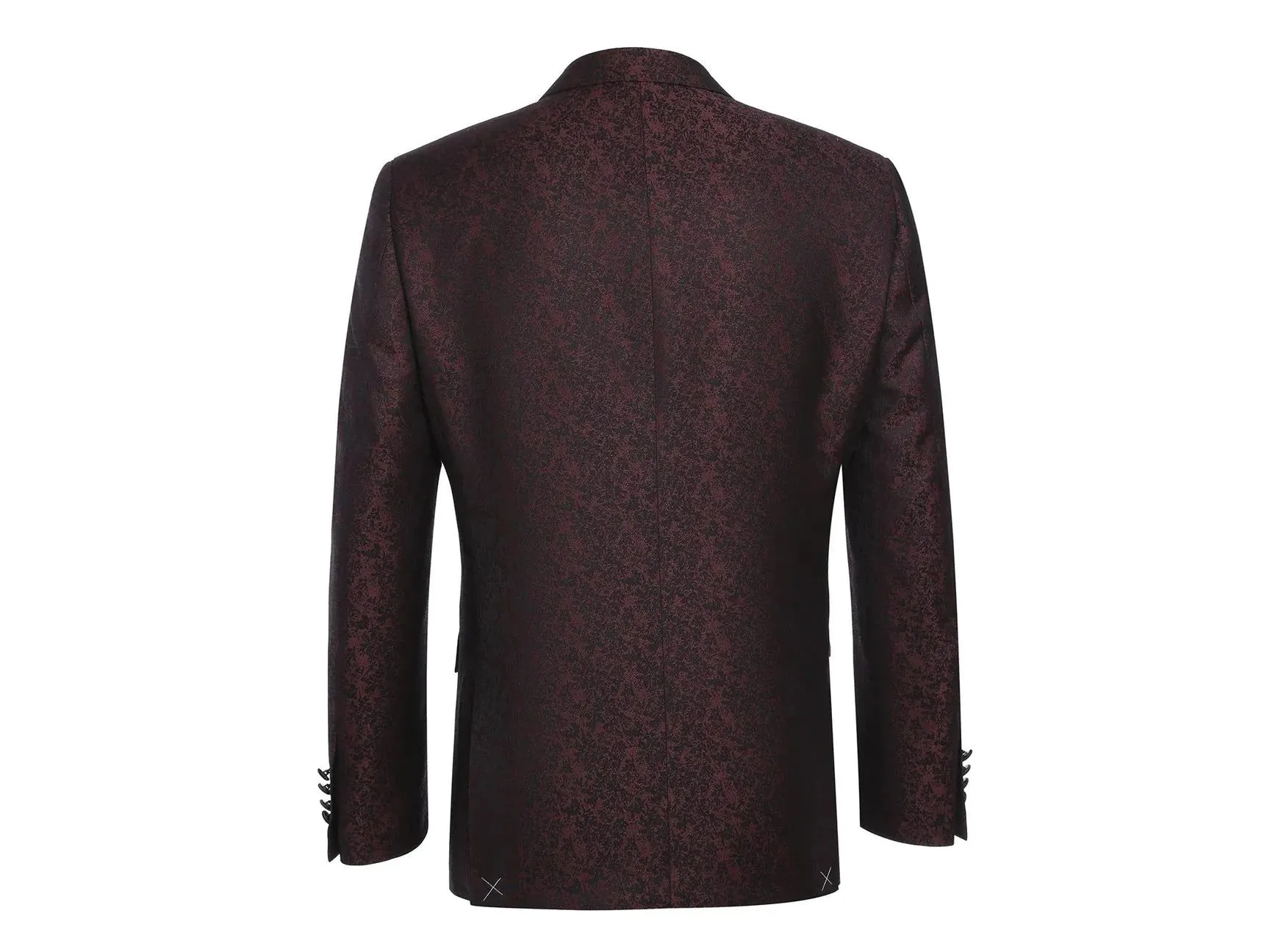 Burgundy Pattern Peak Lapel Dinner Jacket Tuxedo Rental