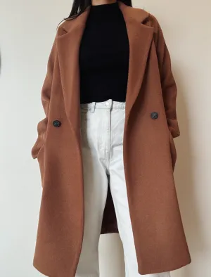 Camel Long Coat (40% Wool)