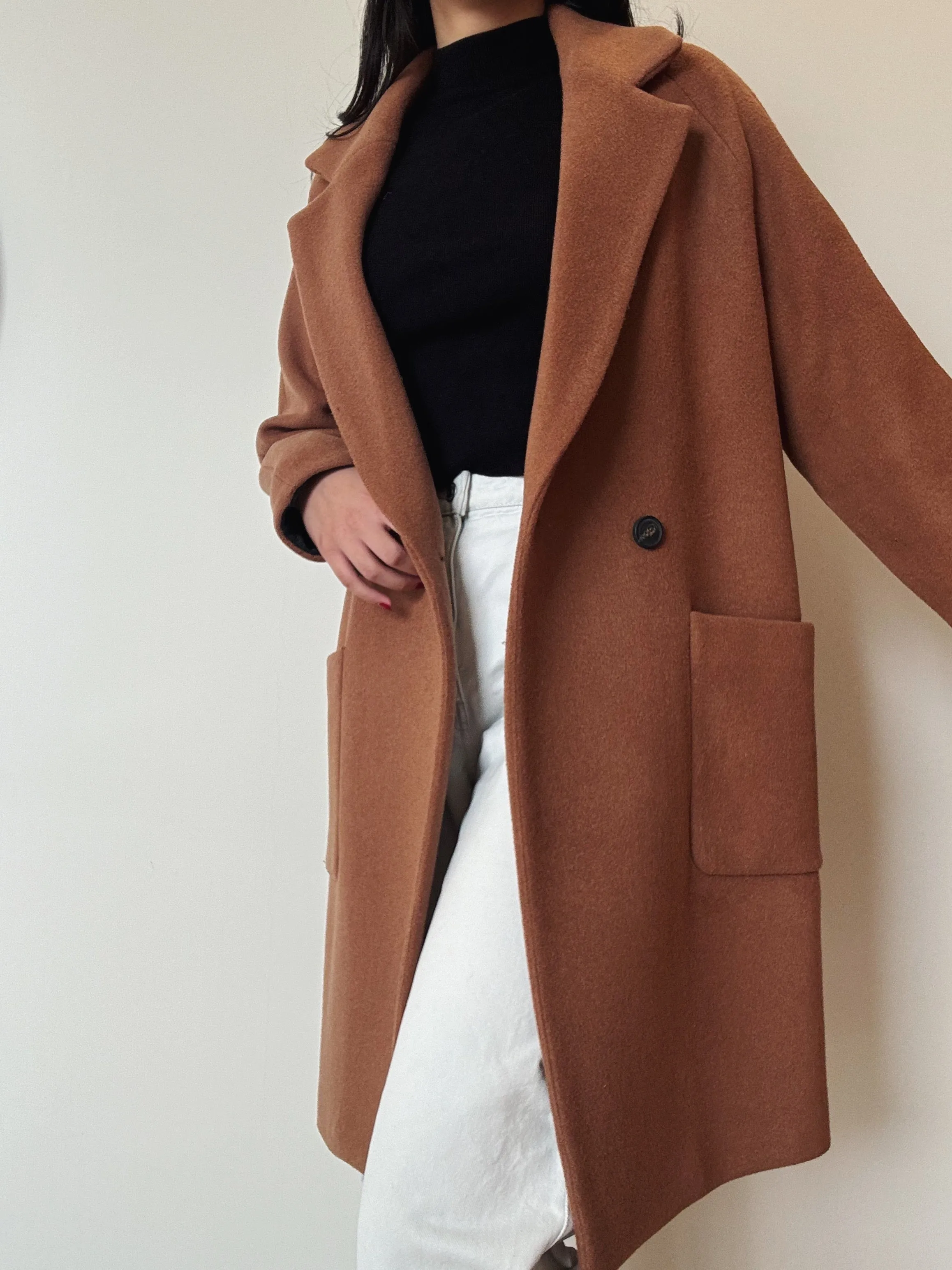 Camel Long Coat (40% Wool)