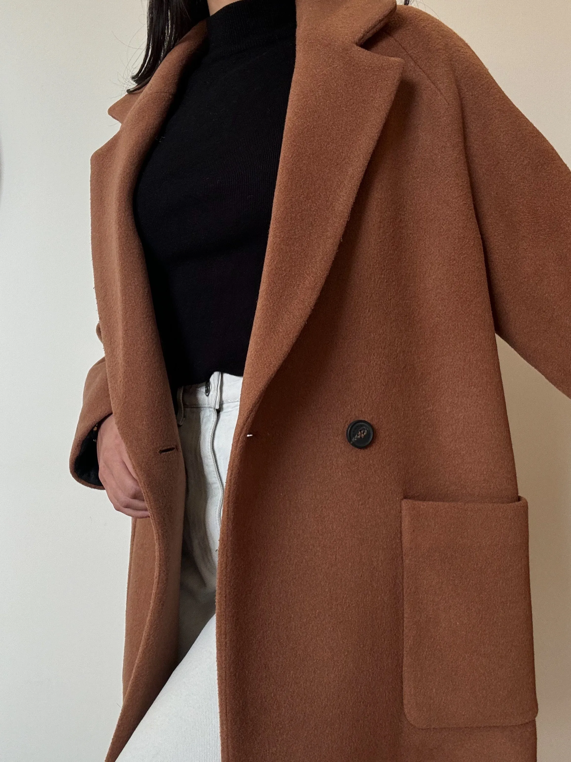 Camel Long Coat (40% Wool)