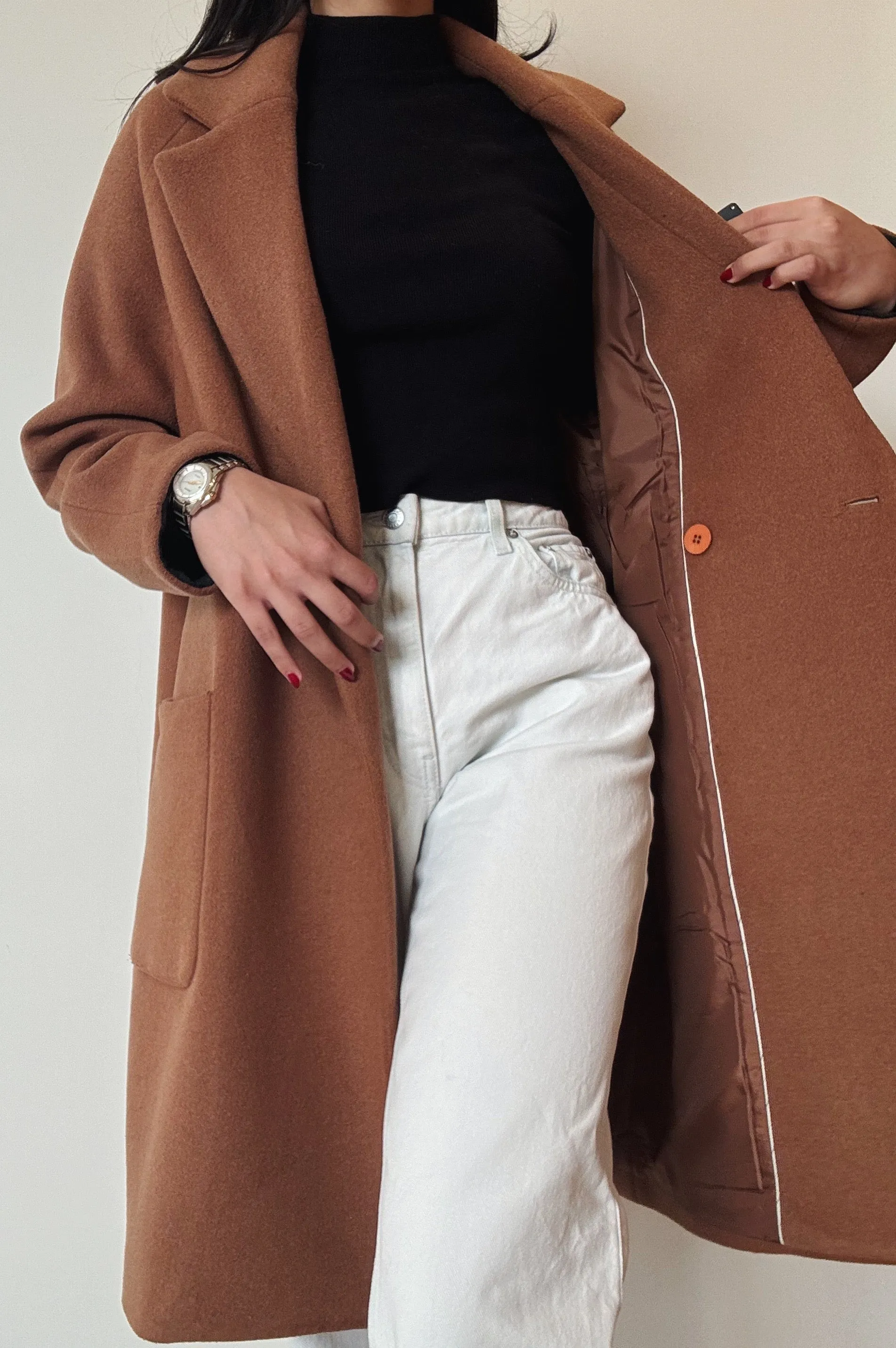 Camel Long Coat (40% Wool)