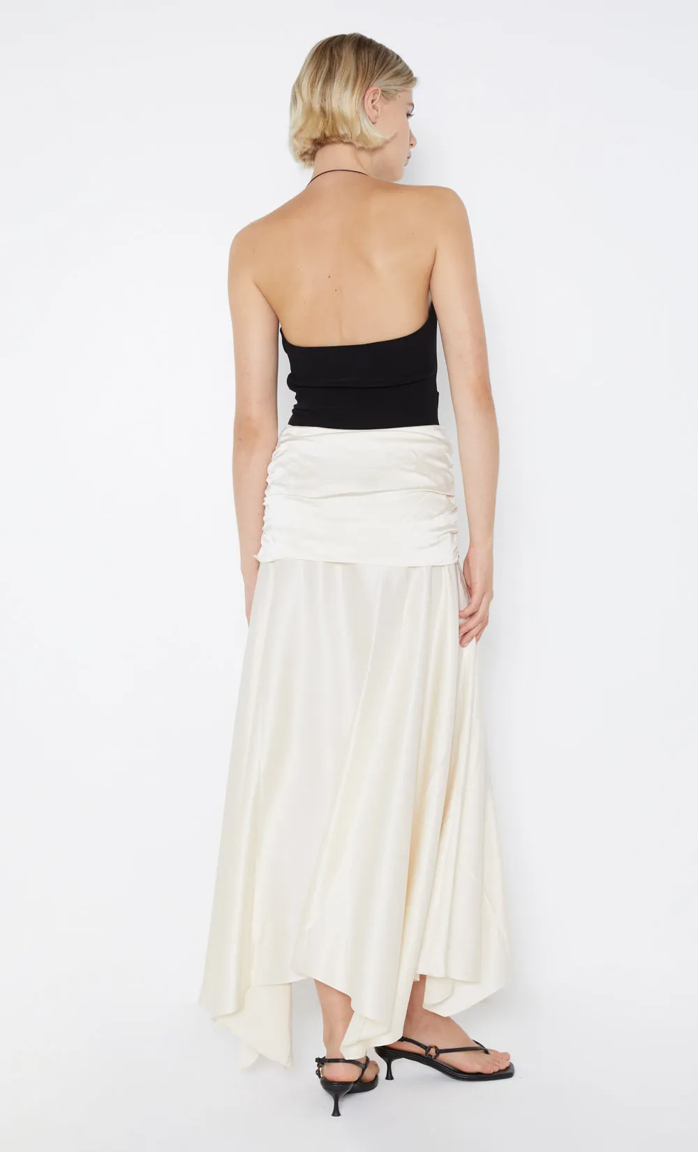 CHANTILLY RUCHED SKIRT - IVORY