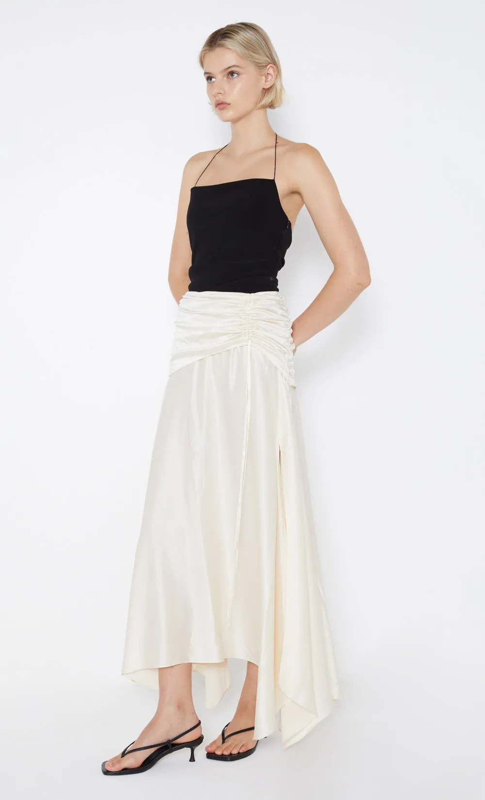 CHANTILLY RUCHED SKIRT - IVORY