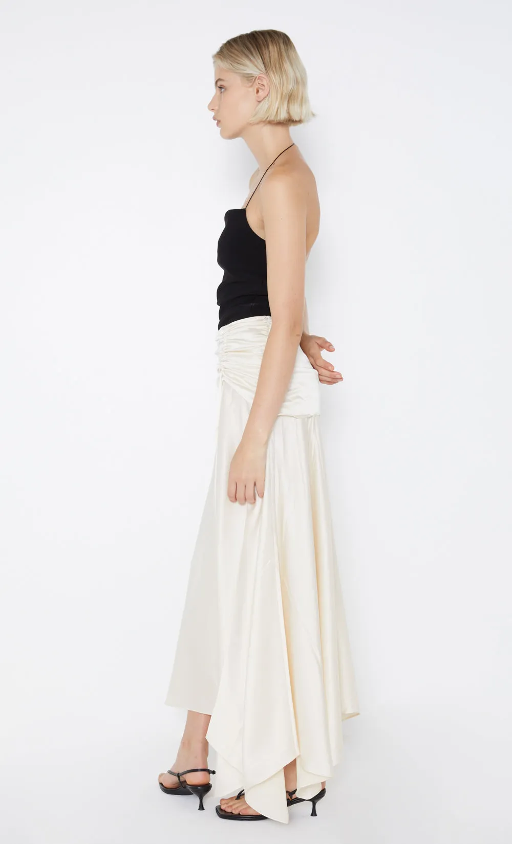 CHANTILLY RUCHED SKIRT - IVORY