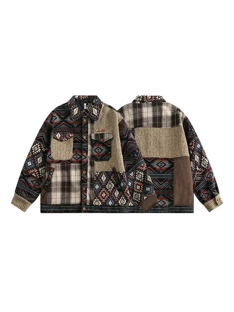 ChicMy-Fall Outfits -Autumn/Winter Coat Jacket INS Style Street Fashion Splicing Ethnic Patchwork Jacket