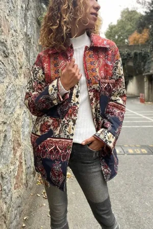 Colorful Ethnic Cashmere Printed Vintage Style Long Sleeved Women Coat Top-Autumn Designer-Fancy Women Coat-Modern Top, Autumn Winter Coat