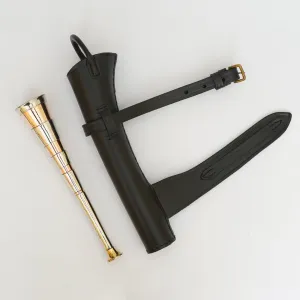 Copper Fox Hunting Horn with Black Leather Case