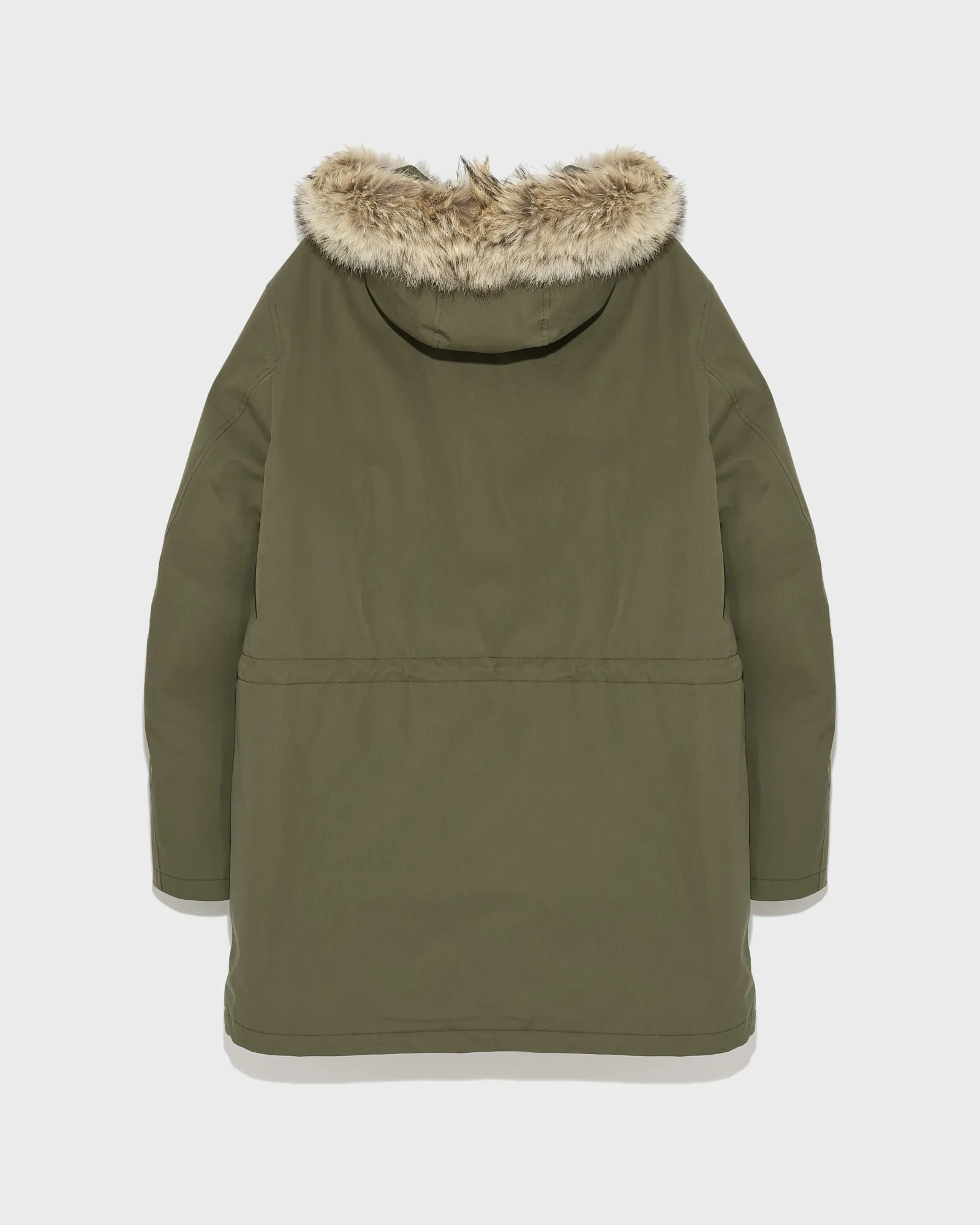 Cotton-blend iconic parka with coyote fur trim