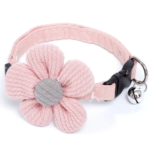 Cotton Cat Collar Knitted Flower Collar