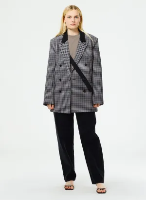 Double Faced Menswear Check Double Breasted Blazer
