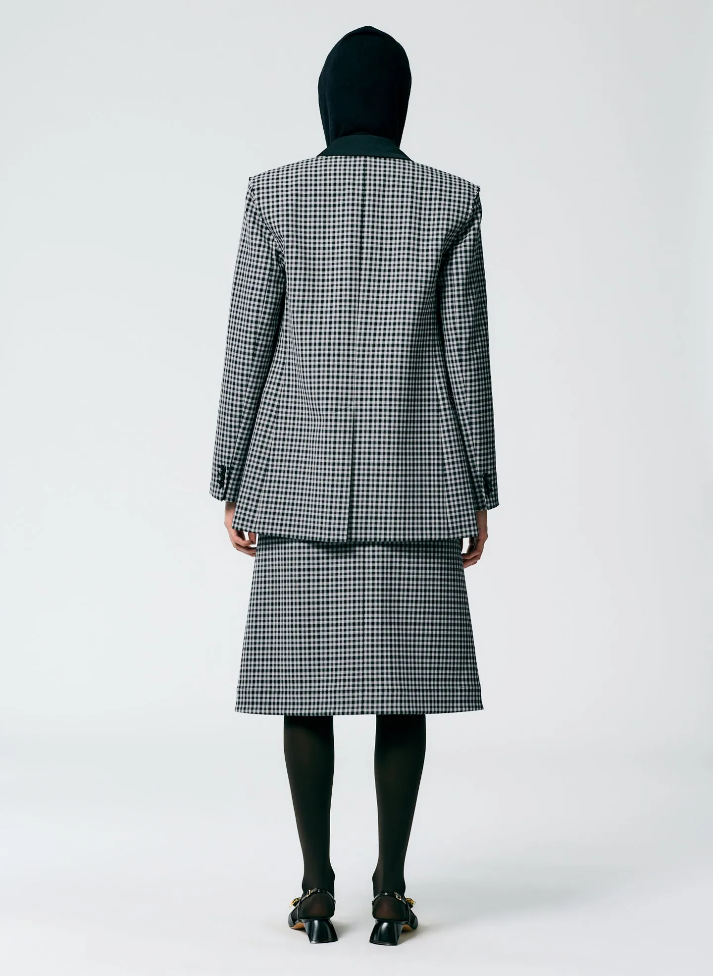 Double Faced Menswear Check Double Breasted Blazer