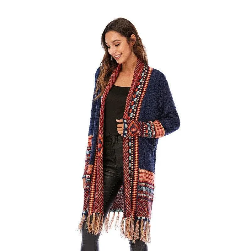 Ethnic Style Tassel Sweaters Coat