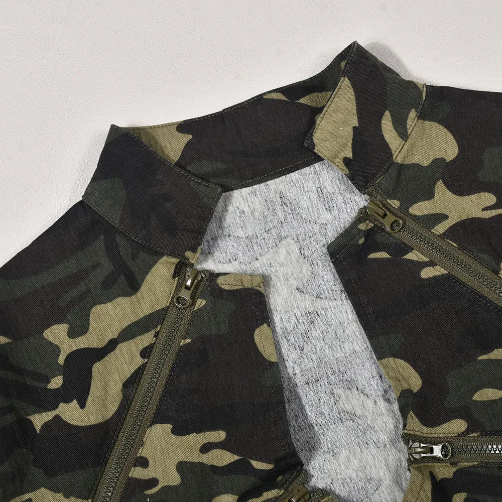 Fashion camouflage pocket coat AY3182