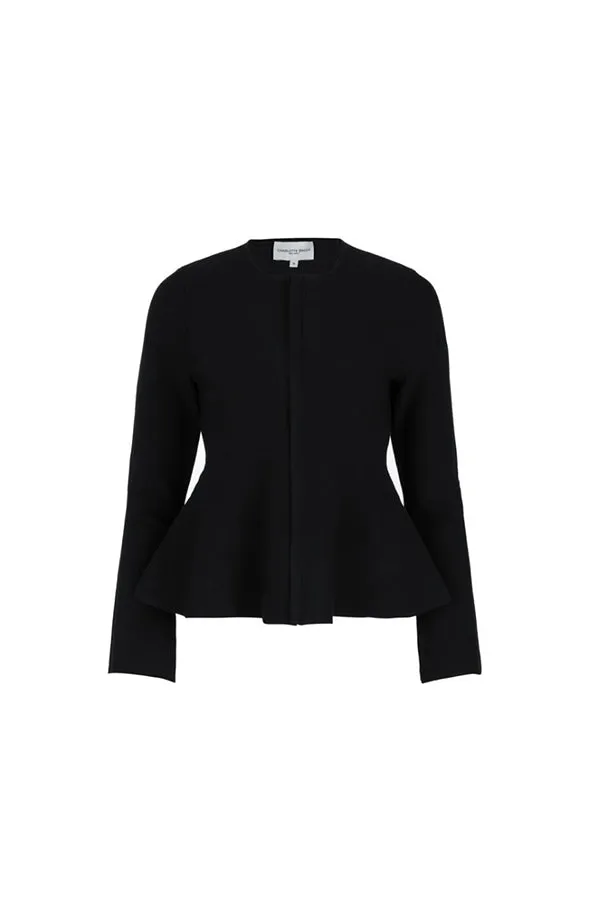 Flare Knit Blazer - Black