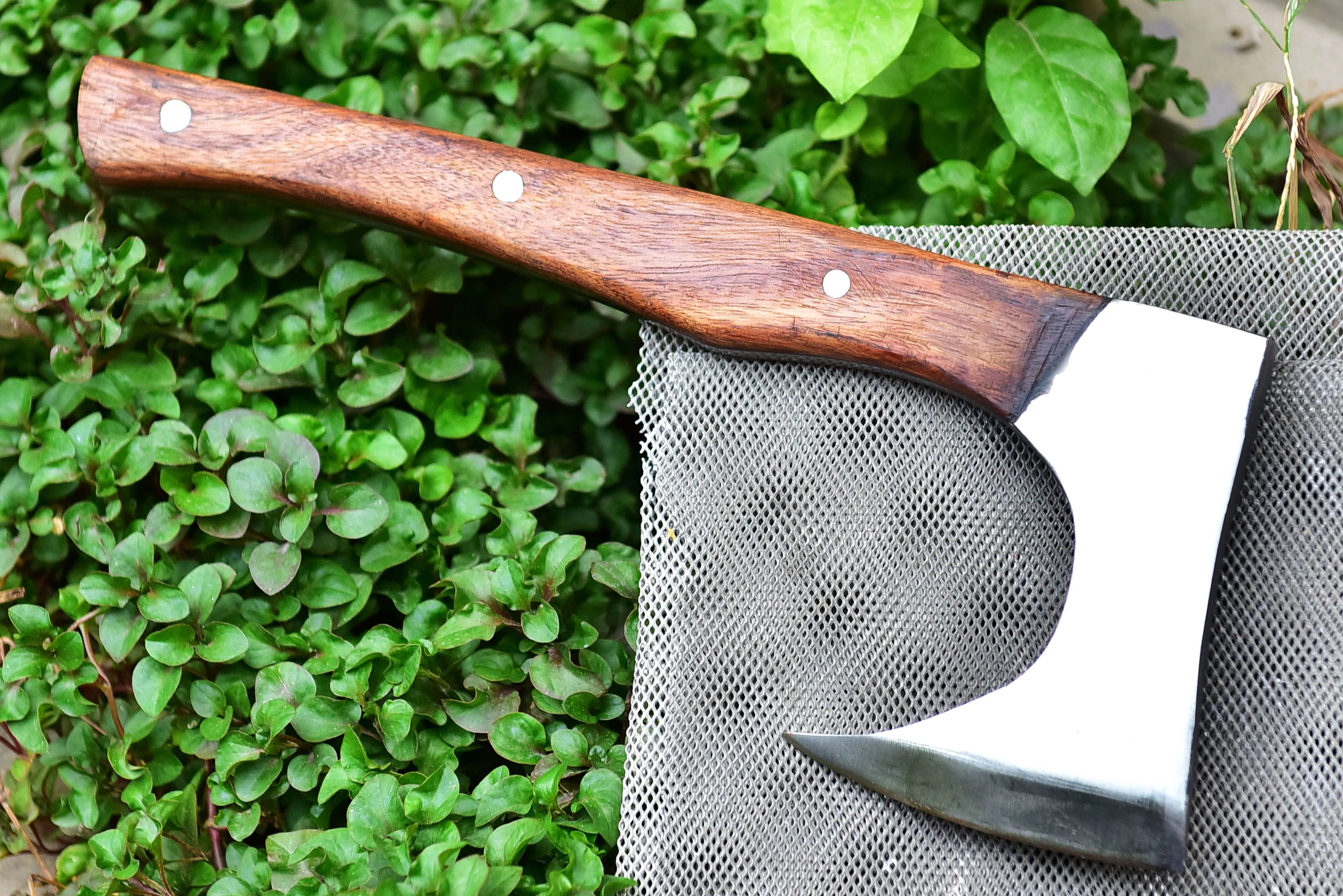 Full Tang Forged Carbon Steel Axe with Rose Wood Shaft - Viking Axe -X177