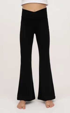 Girls Crossover Detailed Flared Leg Pants