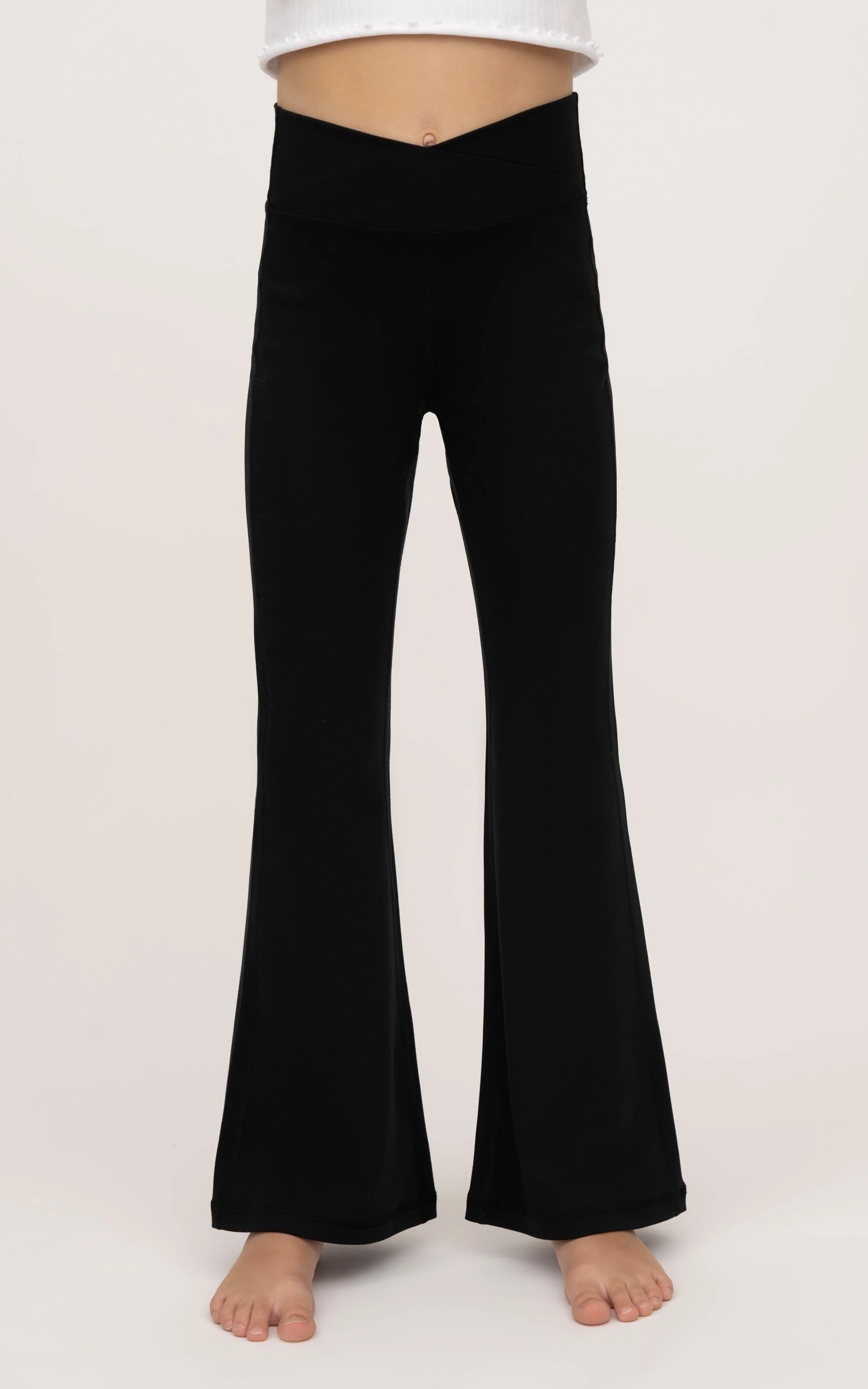 Girls Crossover Detailed Flared Leg Pants
