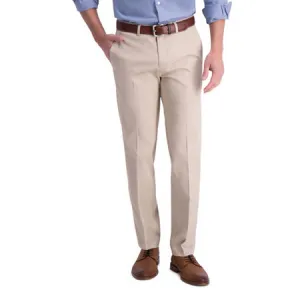 Haggar Mens Classic fit Chinos Pants 32 / 32 Beige Solid Stretch