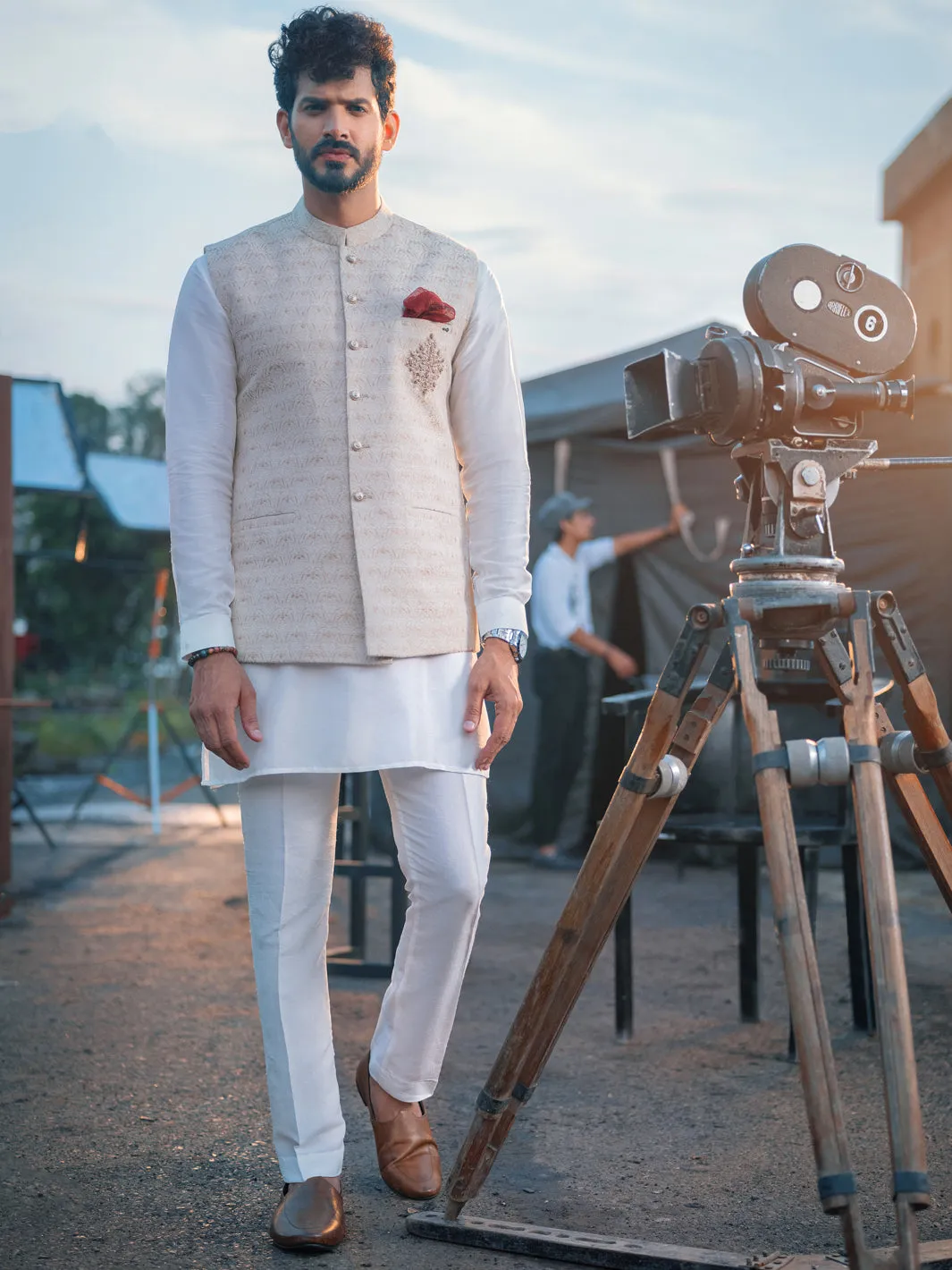 Ivory Suiting Waistcoat - AL-WC-350