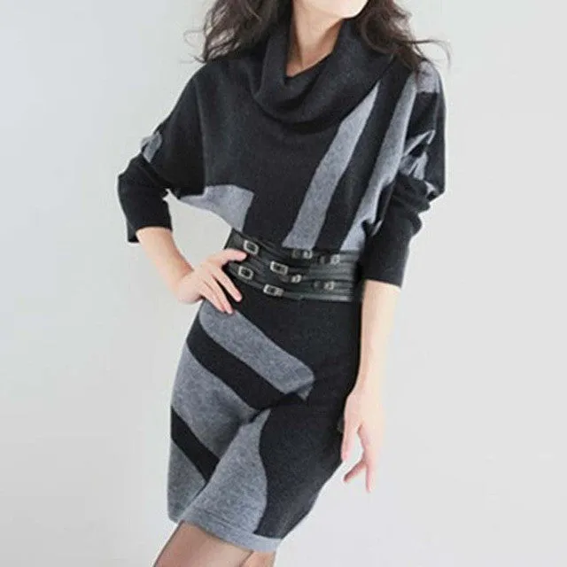 Knitted Loose Dress With Sashes