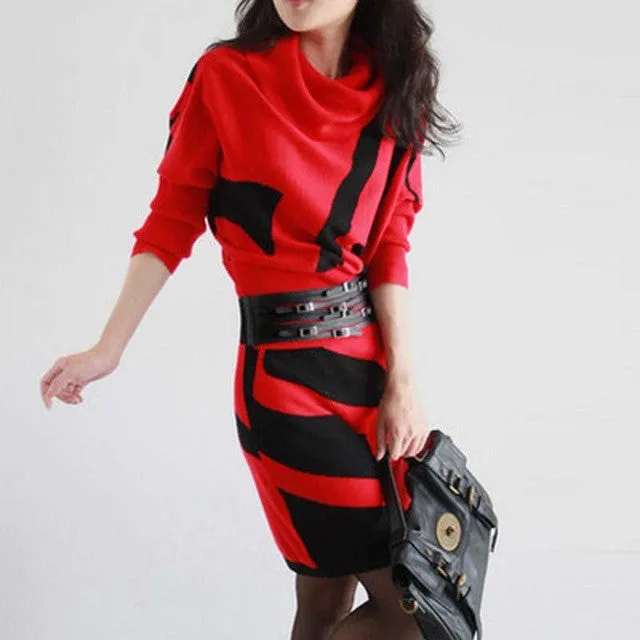 Knitted Loose Dress With Sashes