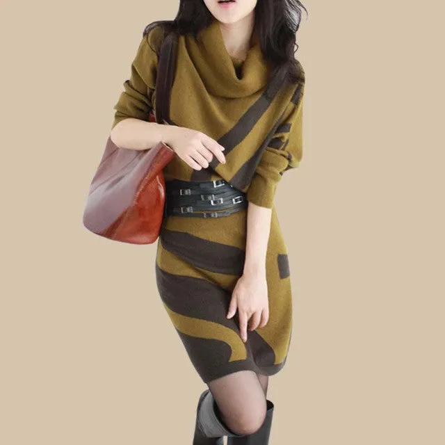 Knitted Loose Dress With Sashes