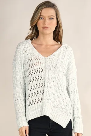 Lightweight Mixed Pattern Hoodie Sweater