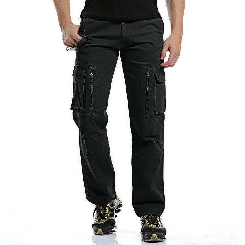 Men's Cotton Cargo Pants With Zipper